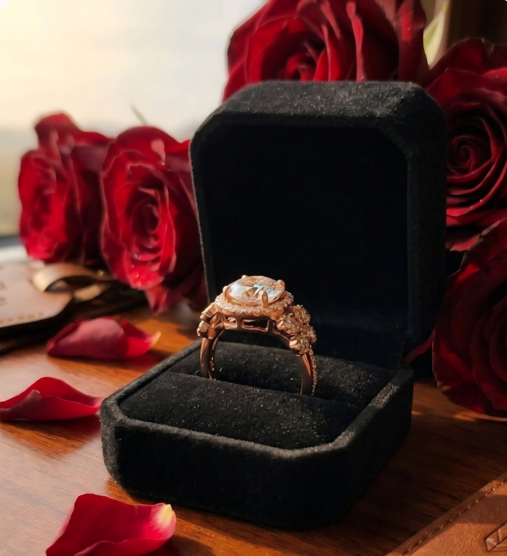 Certified Authentic Moissanite Gemstone Halo Engagement Ring ...